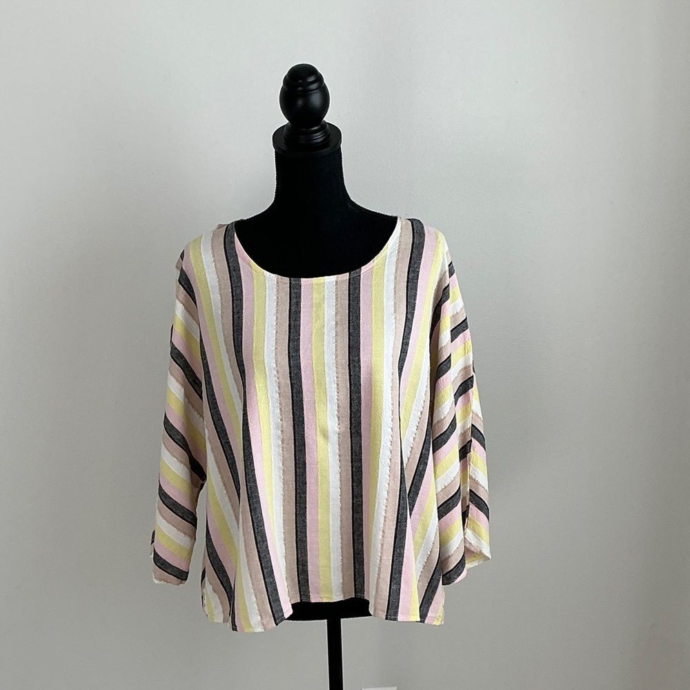 For Cynthia Pastel Striped Blouse